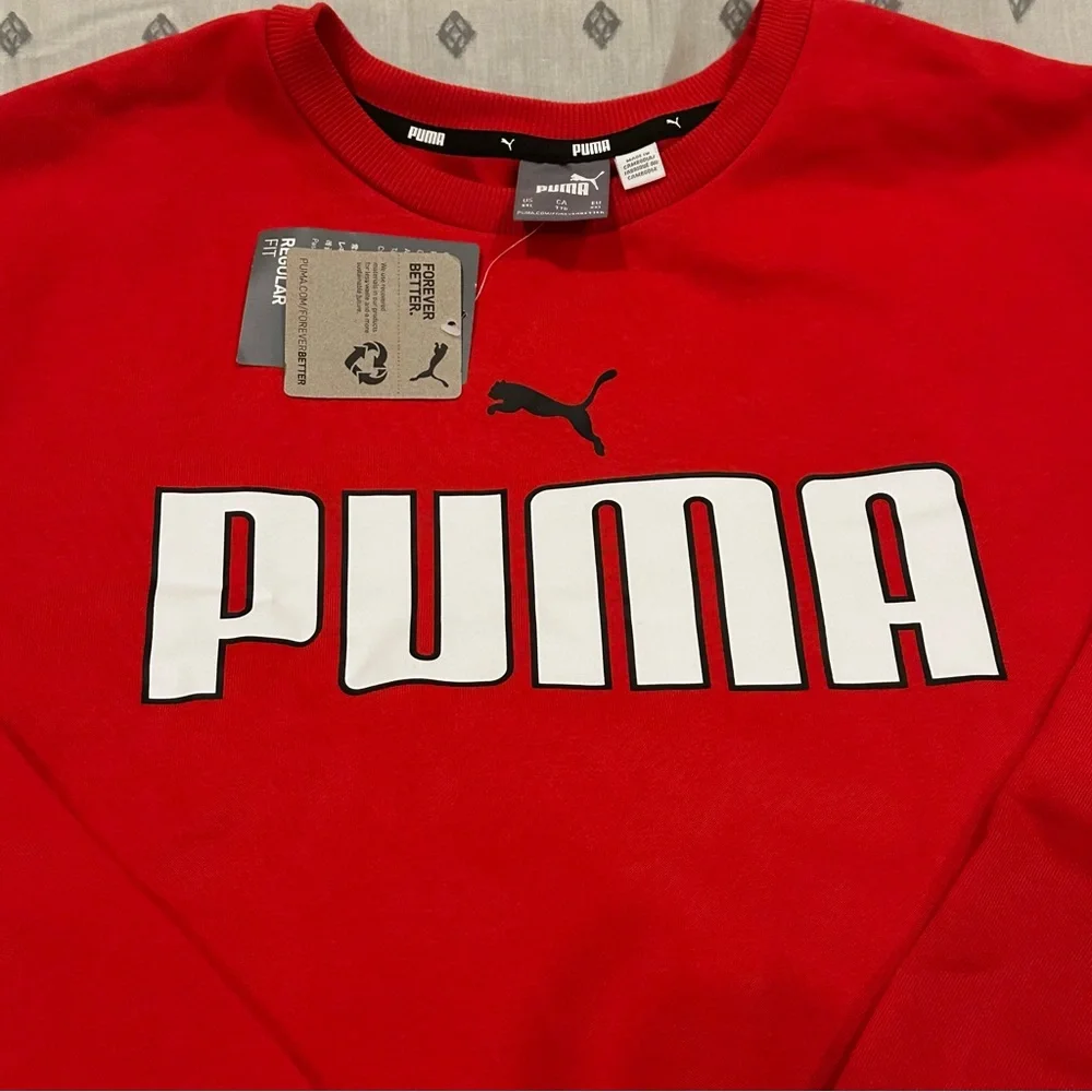Puma Men Red Fleece Crewneck Sweatshirt